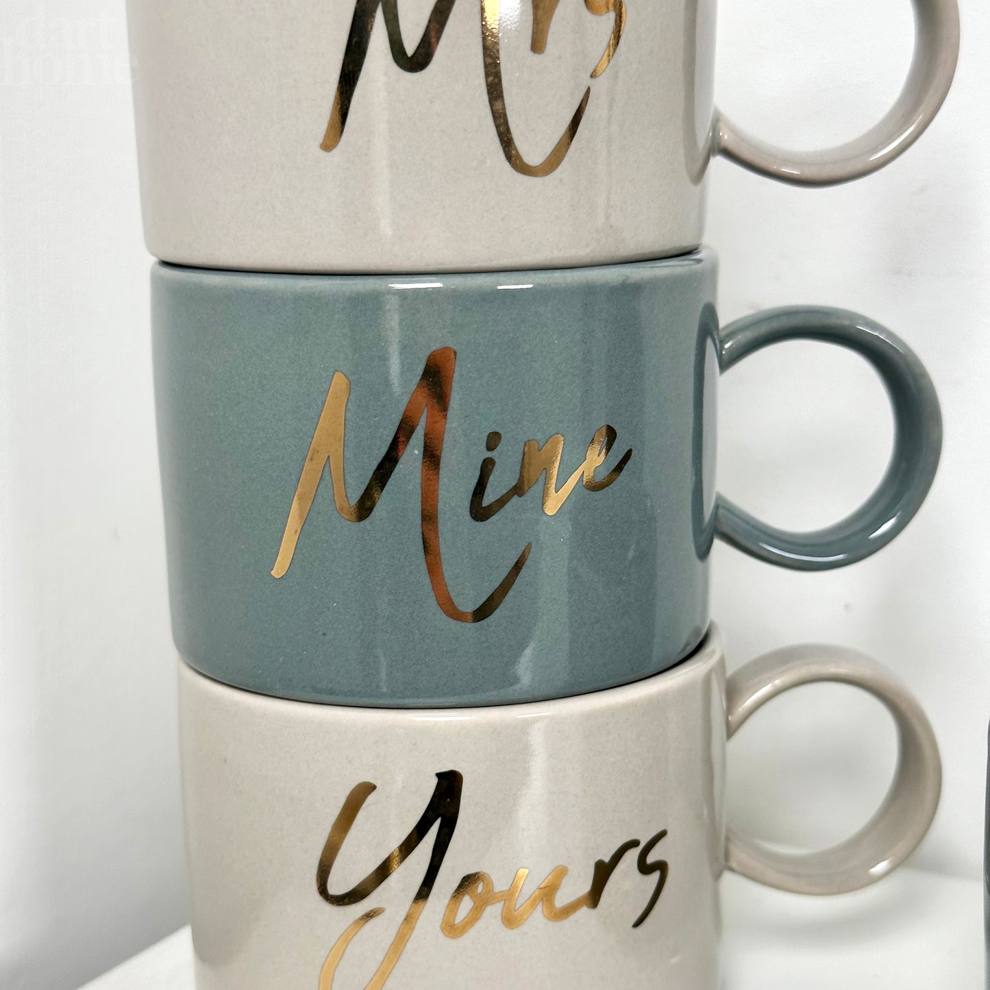 Set Of 4 Mr And Mrs Stacking Mugs 200ml