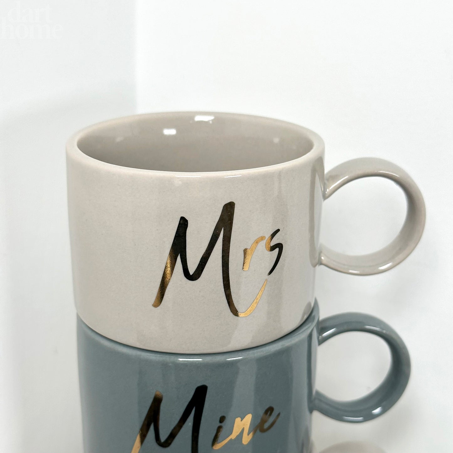 Set Of 4 Mr And Mrs Stacking Mugs 200ml