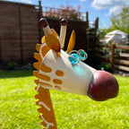 Giraffen-Blumentopf-Ornament aus Metall