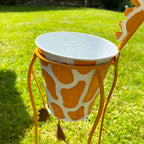 Giraffen-Blumentopf-Ornament aus Metall