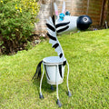 Metal Zebra Plant Pot Ornament