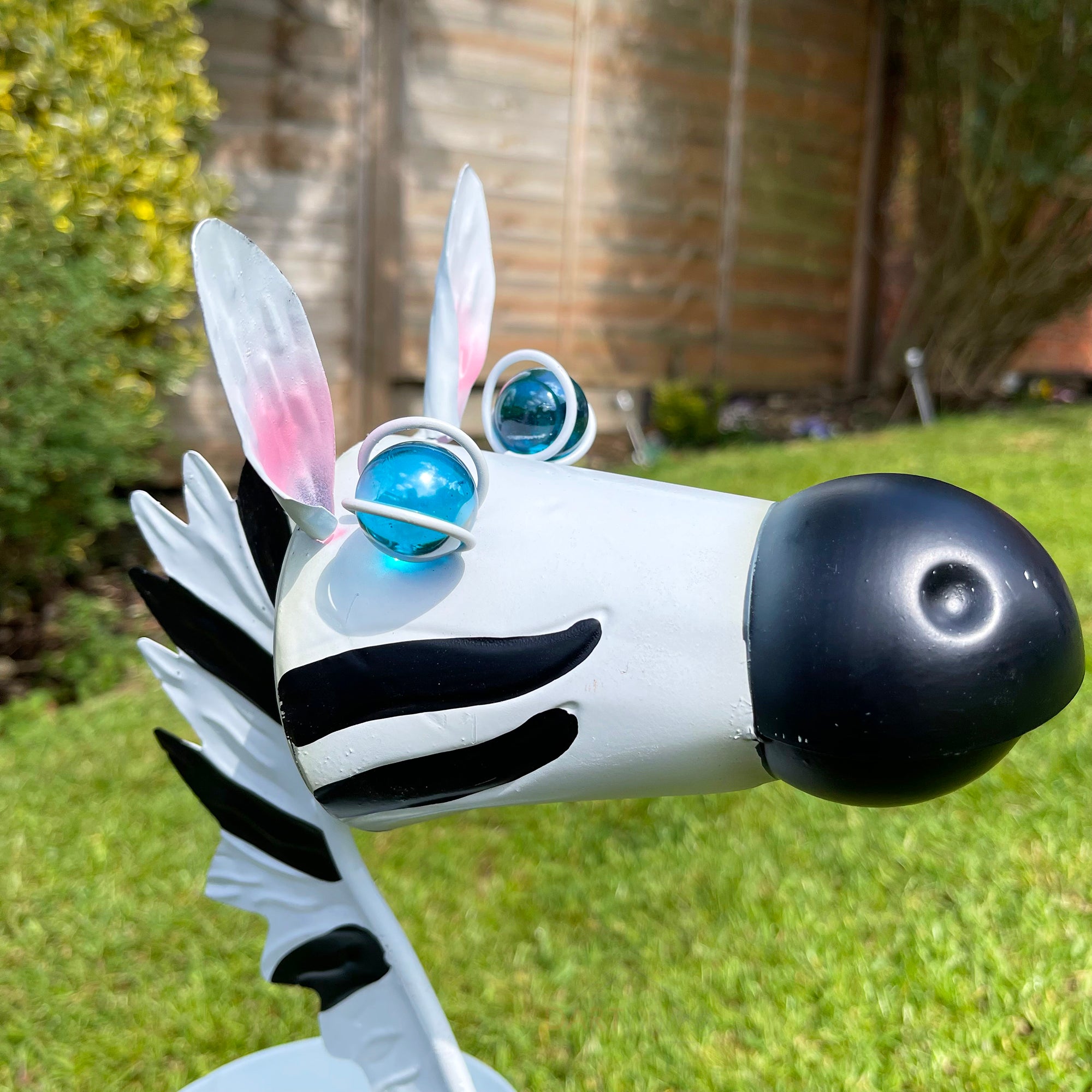 Metal Zebra Plant Pot Ornament