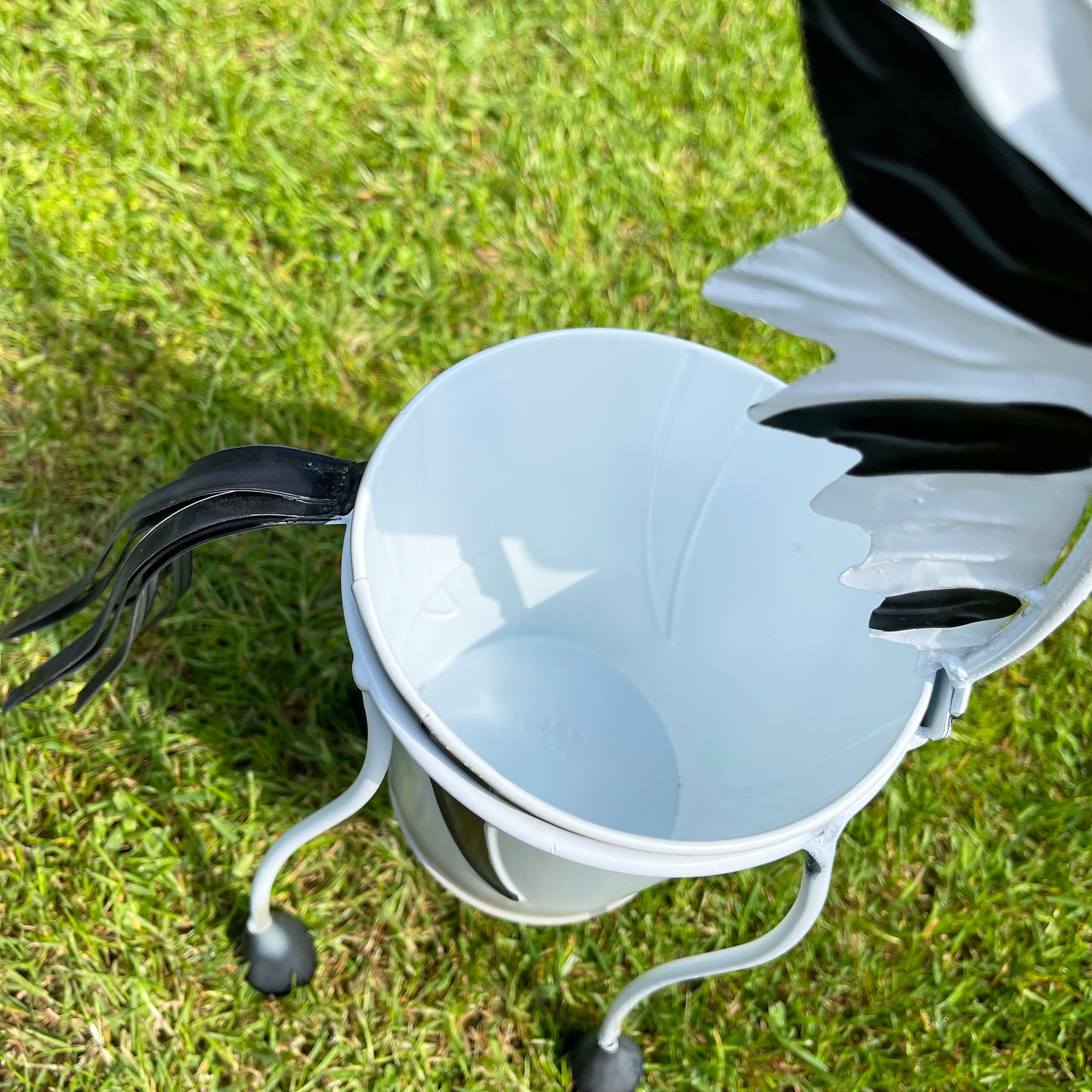 Metal Zebra Plant Pot Ornament