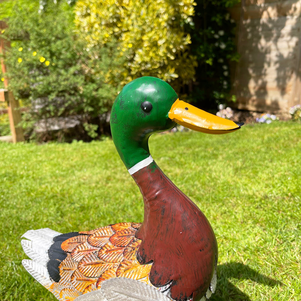 Dunkelbraune Stockenten-Gartendekoration