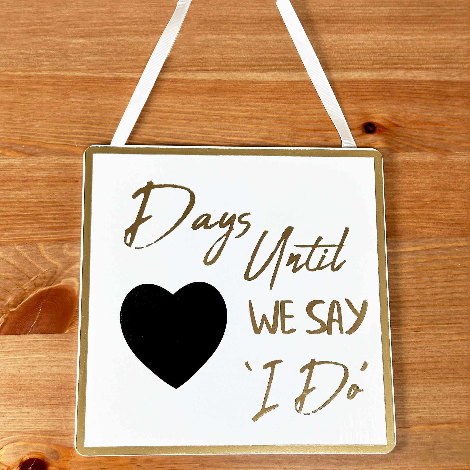 Gold Script Wedding Day Countdown Plaque