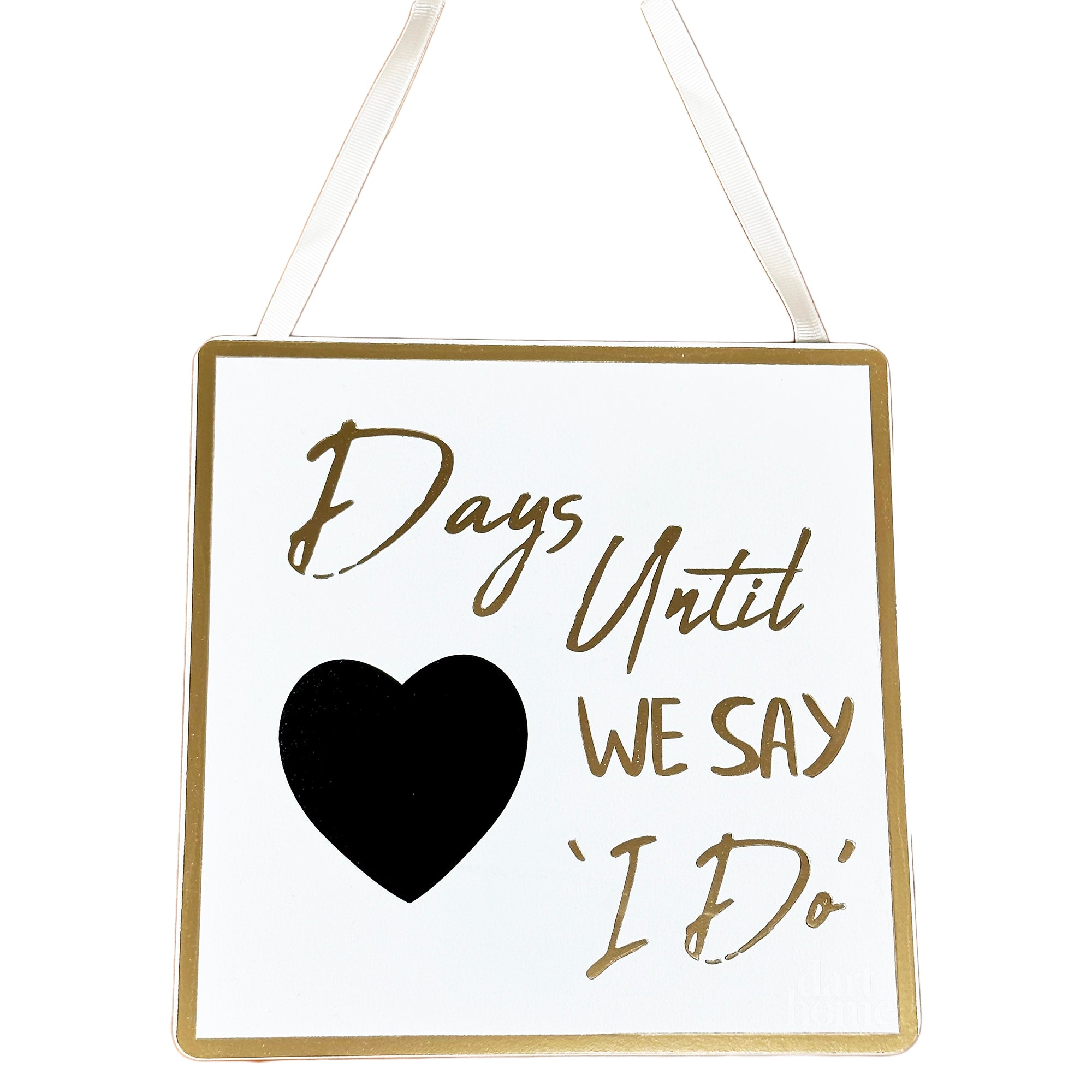 Gold Script Wedding Day Countdown Plaque