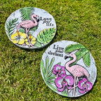 Zement-Flamingo-Garten-Trittsteine ​​im 2er-Set