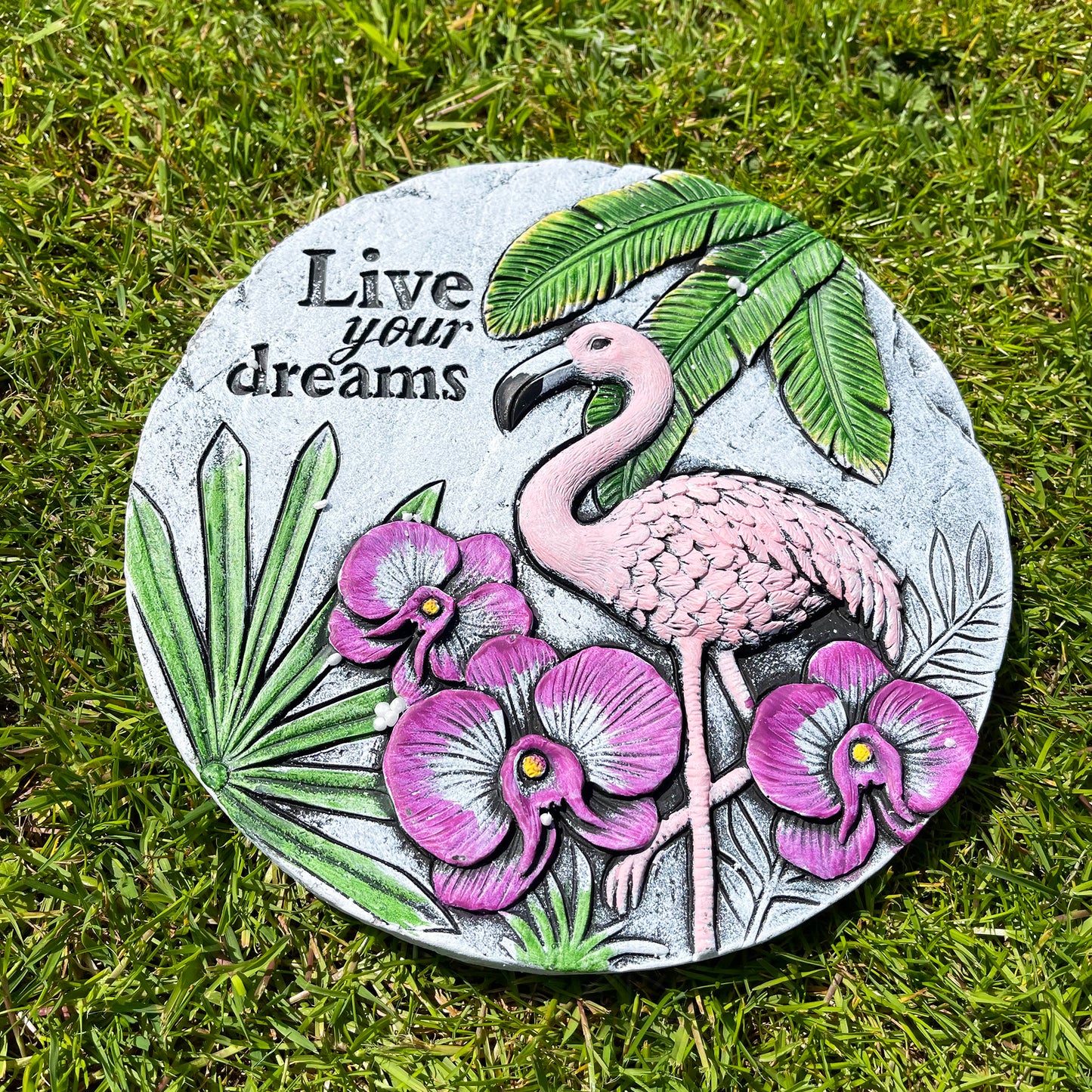 Cement Flamingo Garden Stepping Stone Set Of 2