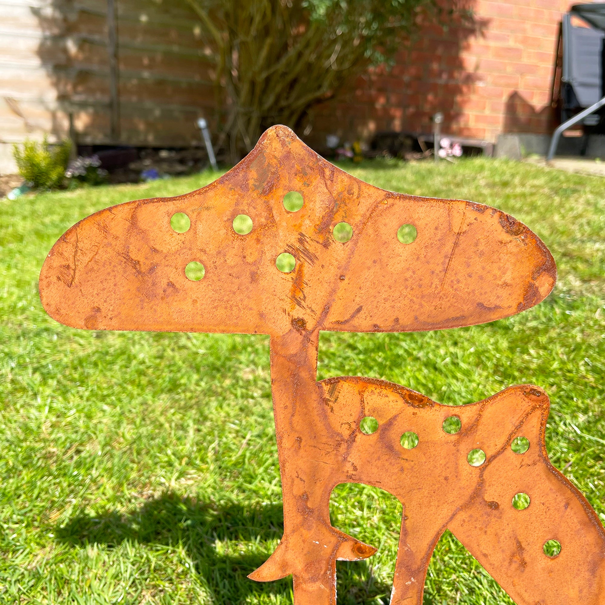 Rusty Toadstool Garden Ornament Large