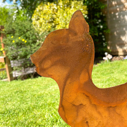 Rusty Cat Garden Ornament Large