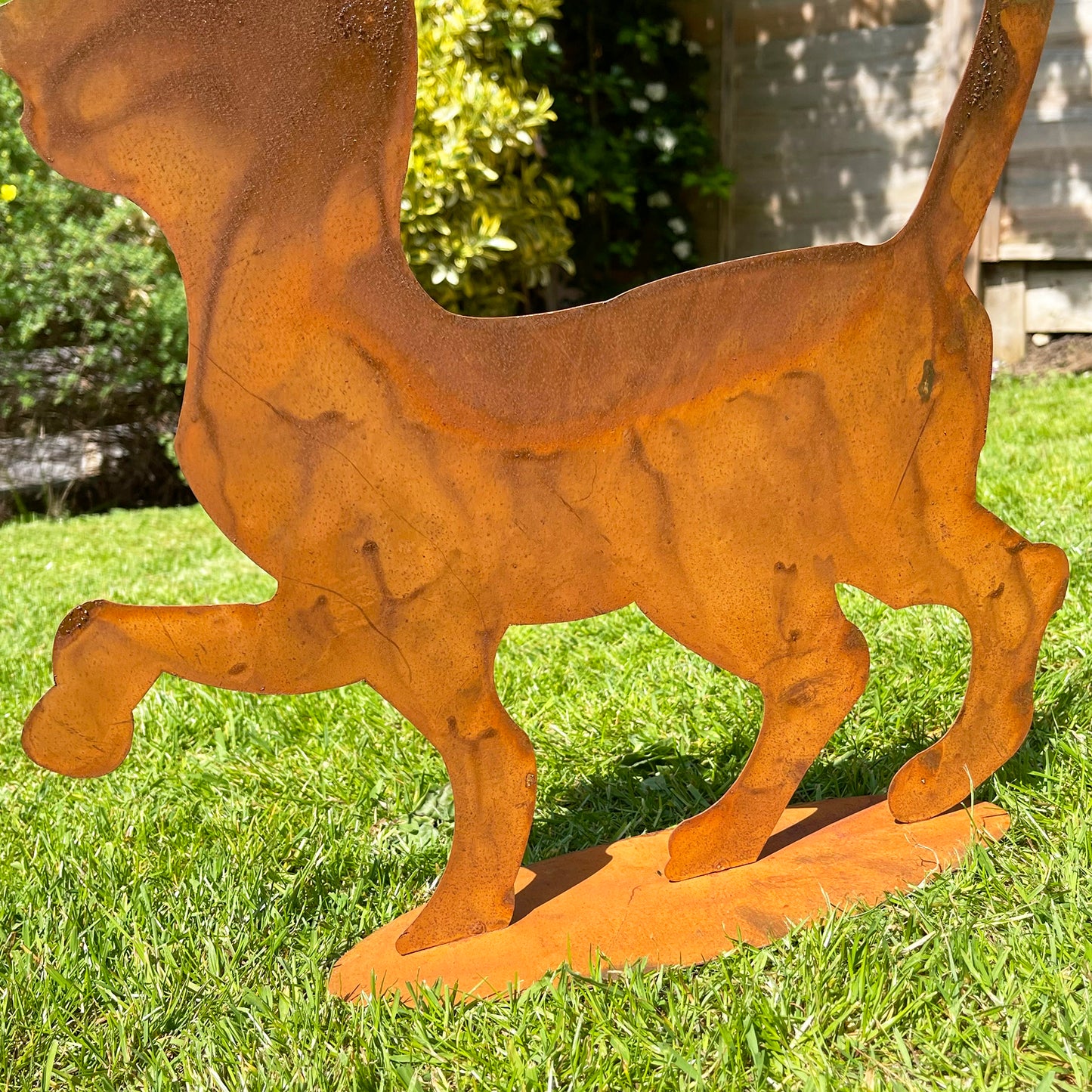 Rusty Cat Garden Ornament Large