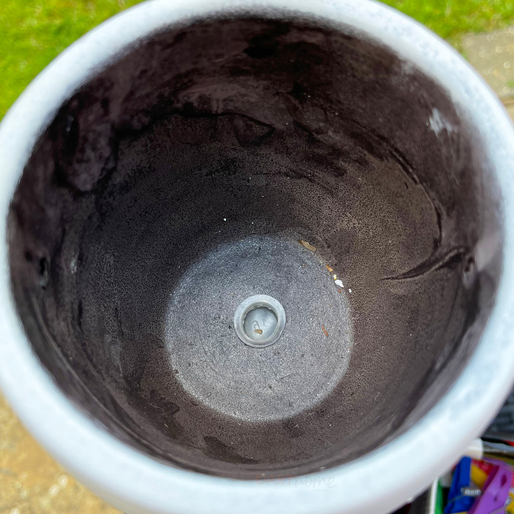 Cement Face Planter With Glasses , Drainage Hole
