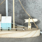 Wooden Brown Boat Houses Ornament