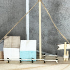 Wooden Brown Boat Houses Ornament