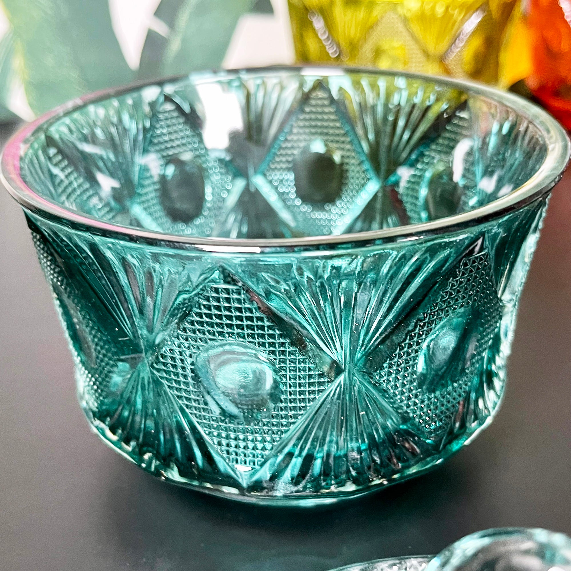 Eclectic Jewelled Glass Trinket Pots