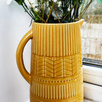 Mustard Patterned Jug Vase