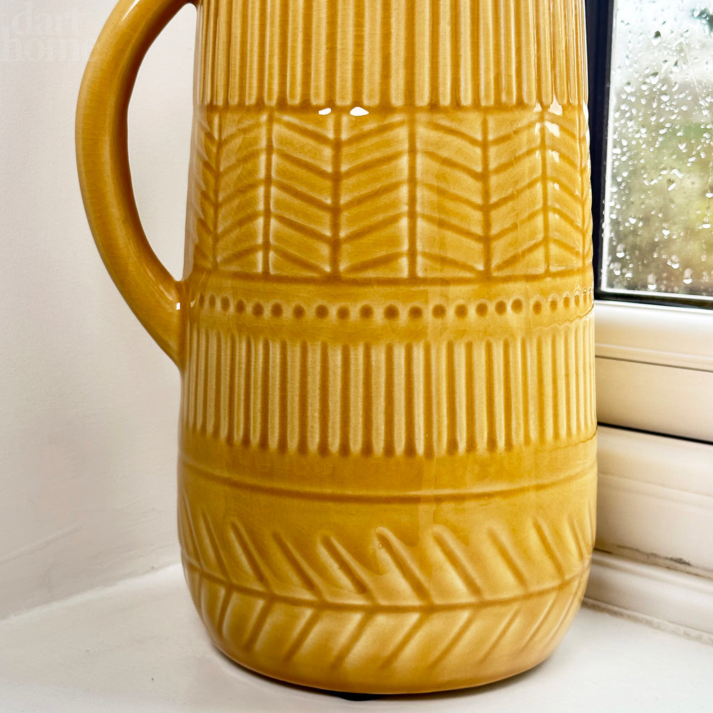 Mustard Patterned Jug Vase