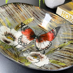 Amber Butterfly Oval Decorative Bowl