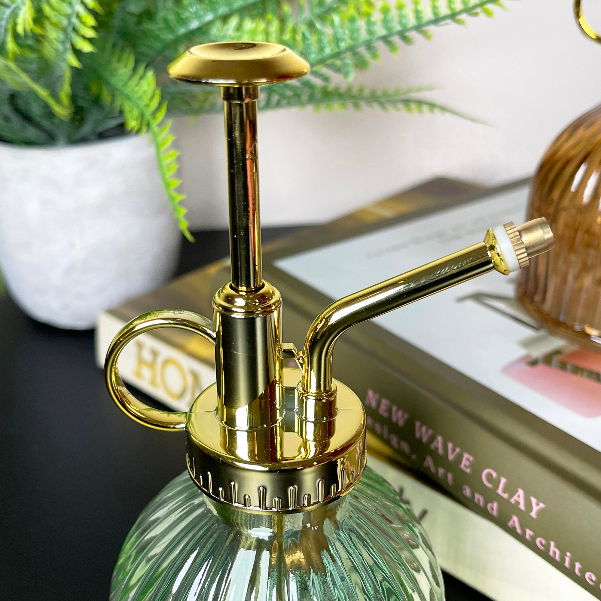 Autumnal Ribbed Glass Plant Mister 200ml