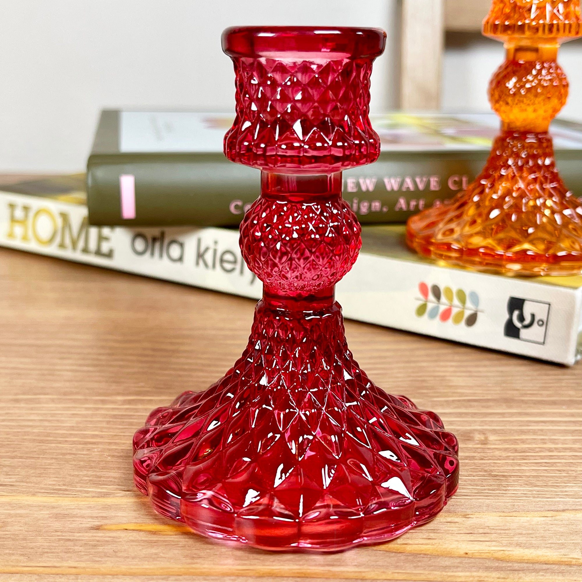Set mit 2 Kerzenhaltern – Pink und Orange