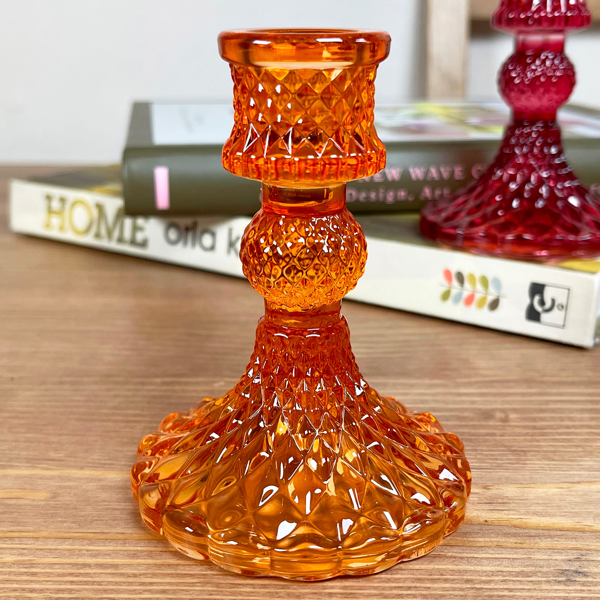 Set mit 2 Kerzenhaltern – Pink und Orange