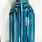 Blue Lined Ceramic Bottle Vase