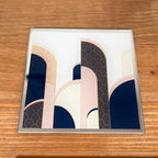 Art-Déco-Tischset und Untersetzer aus Glas im 8er-Set