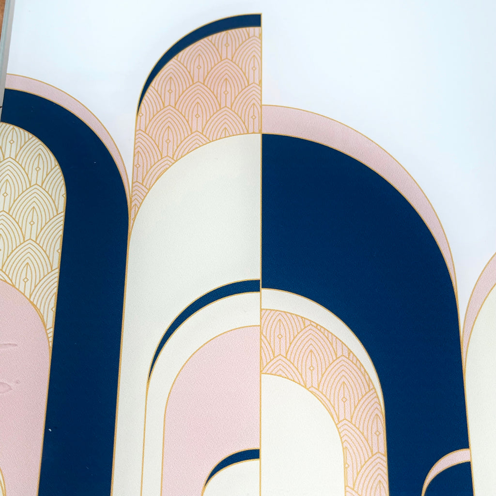 Art-Déco-Tischset und Untersetzer aus Glas im 8er-Set