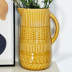 Mustard Patterned Jug Vase