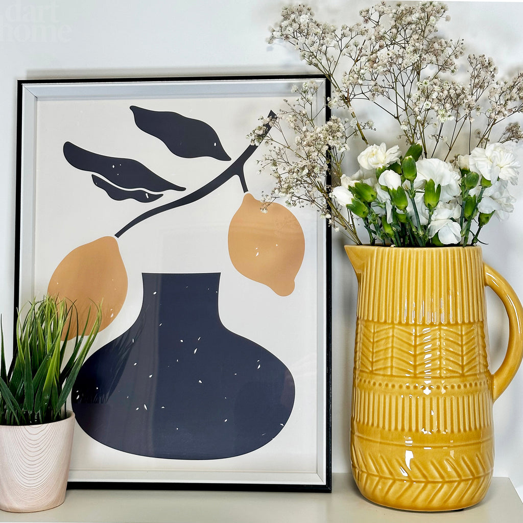 Mustard Patterned Jug Vase