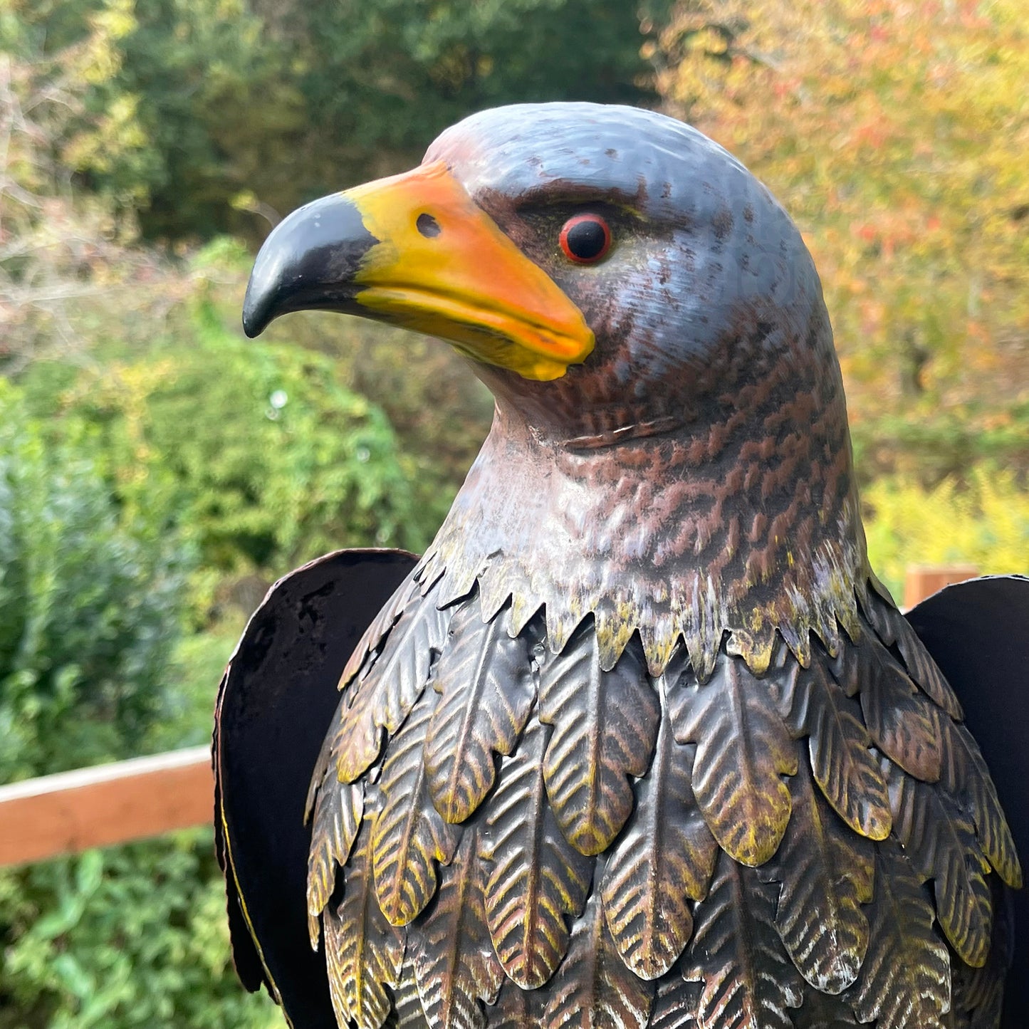 Large Metal Hawk Garden Statue Large