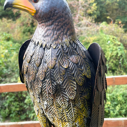 Large Metal Hawk Garden Statue Large