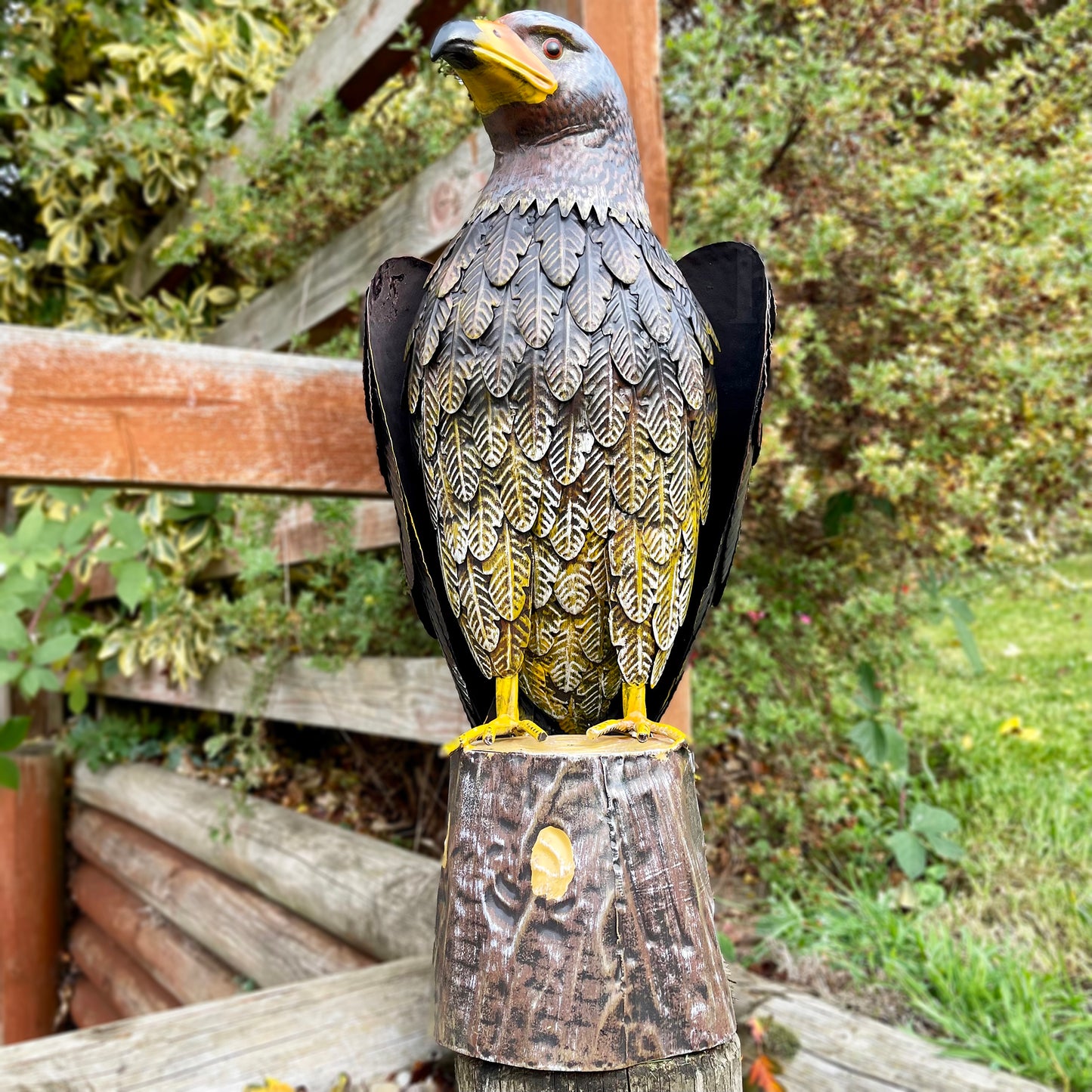 Large Metal Hawk Garden Statue Large