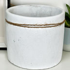Cement White Round Bee Pot