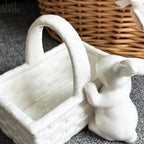 White Easter Bunny Basket Trinket Dish