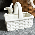 White Easter Bunny Basket Trinket Dish
