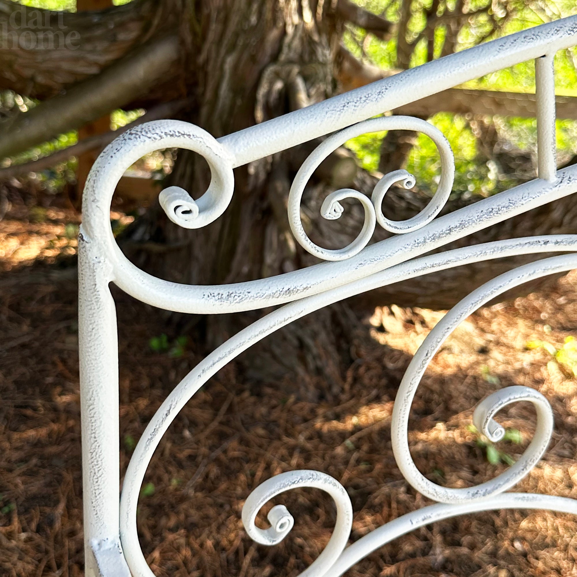Antique White Garden Bench