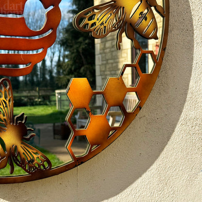 Honeycomb Beehive Mirrored Wall Art 60cm