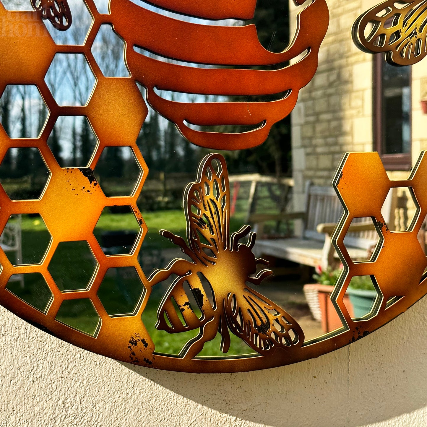 Honeycomb Beehive Mirrored Wall Art 60cm