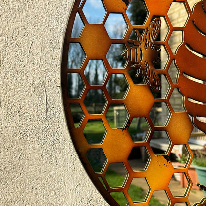 Honeycomb Beehive Mirrored Wall Art 60cm