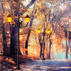 Rechteckige LED-Leinwand im Herbstwald