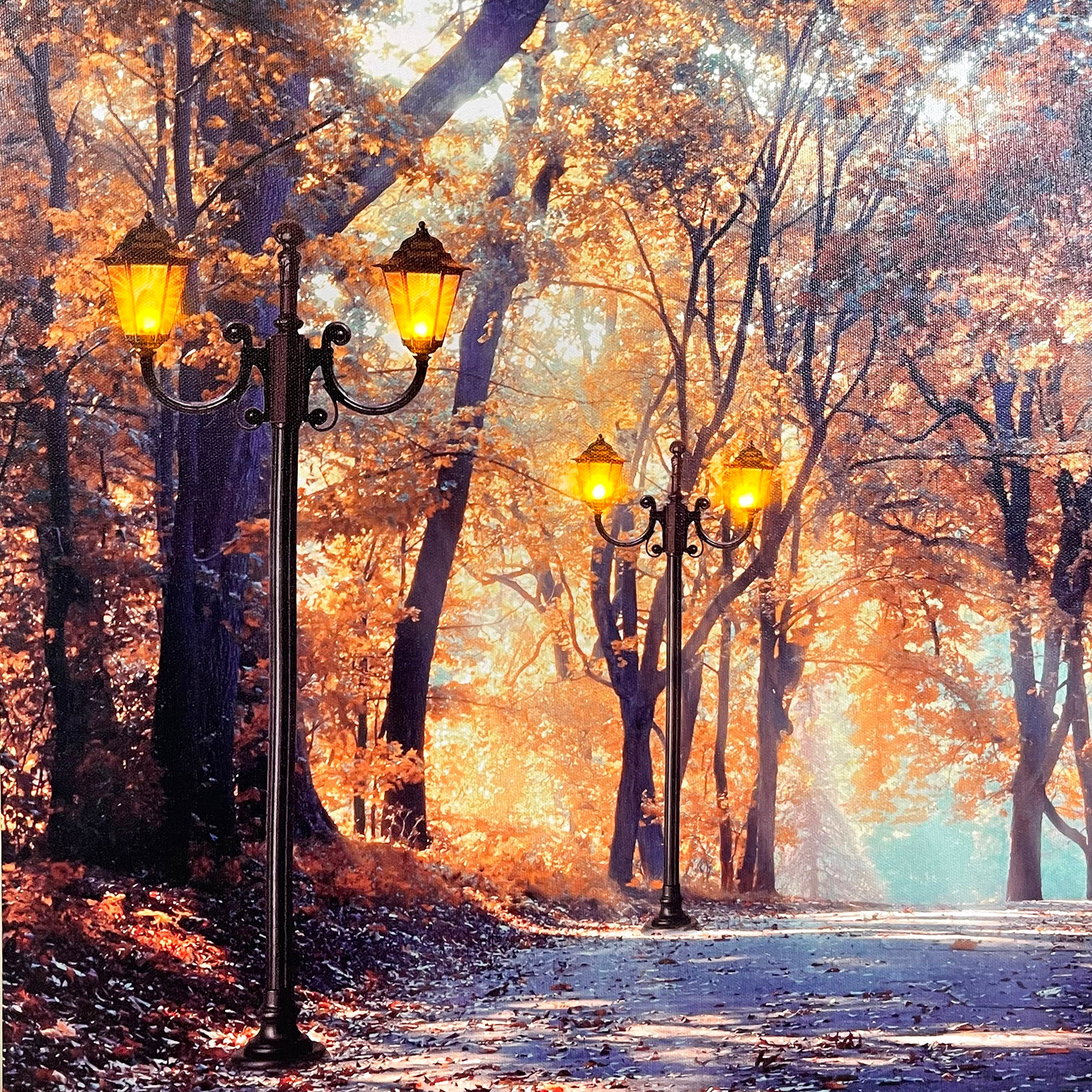 Rechteckige LED-Leinwand im Herbstwald