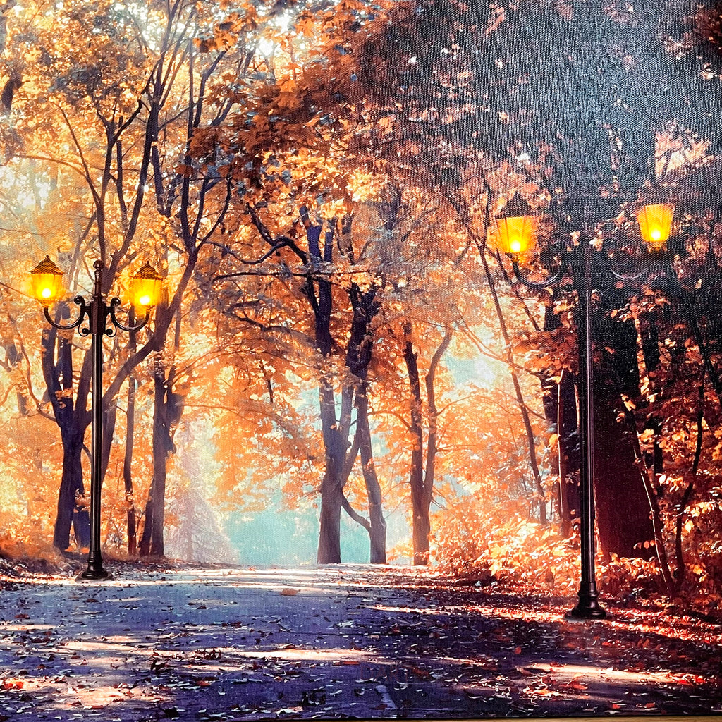 Rechteckige LED-Leinwand im Herbstwald