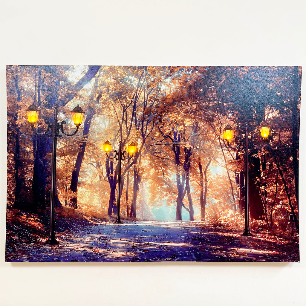 Rechteckige LED-Leinwand im Herbstwald