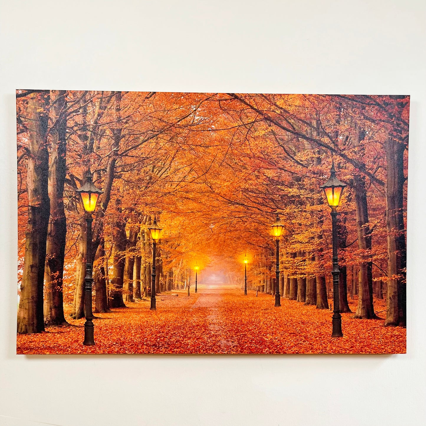 Rechteckige Autumn Avenue LED-Leinwand-Wandkunst, 60 cm