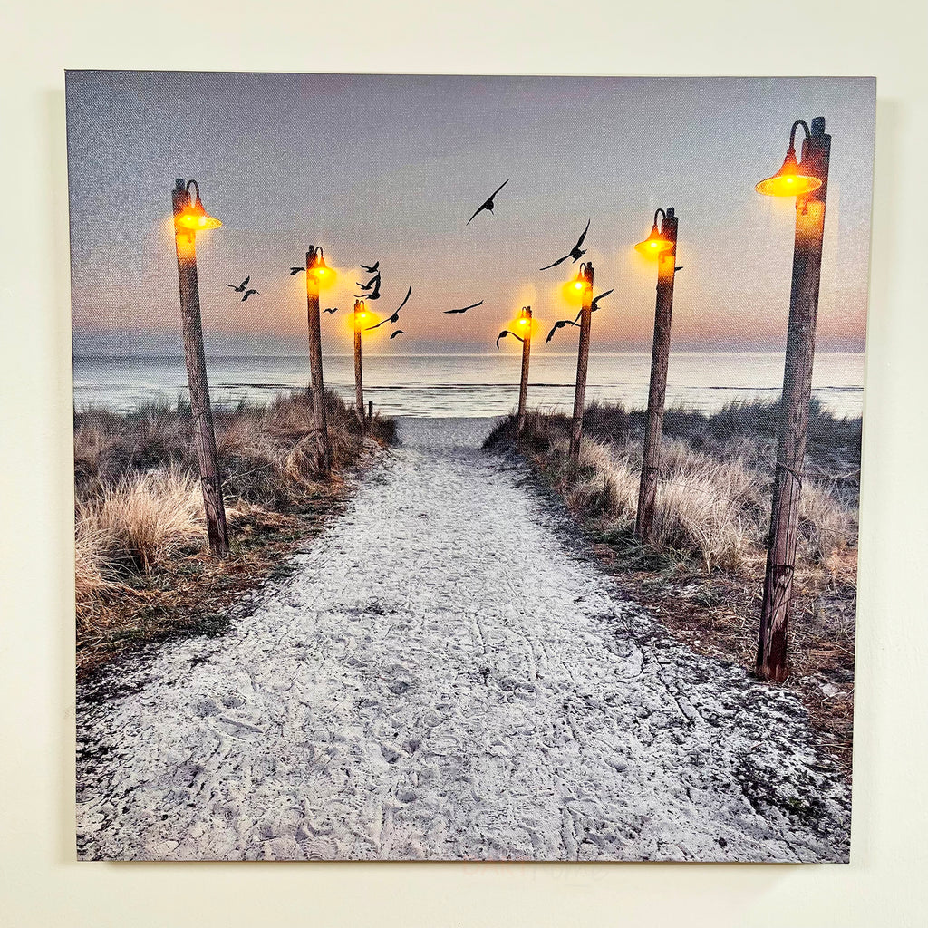 Seashore Beach LED Canvas Wall Art 40x40cm