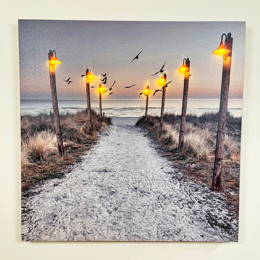 LED-Leinwand-Wandkunst „Seashore Beach“, 40 x 40 cm