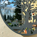 Grey Woodland Wildlife Mirrored Wall Art 60cm