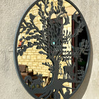 Grey Woodland Wildlife Mirrored Wall Art 60cm