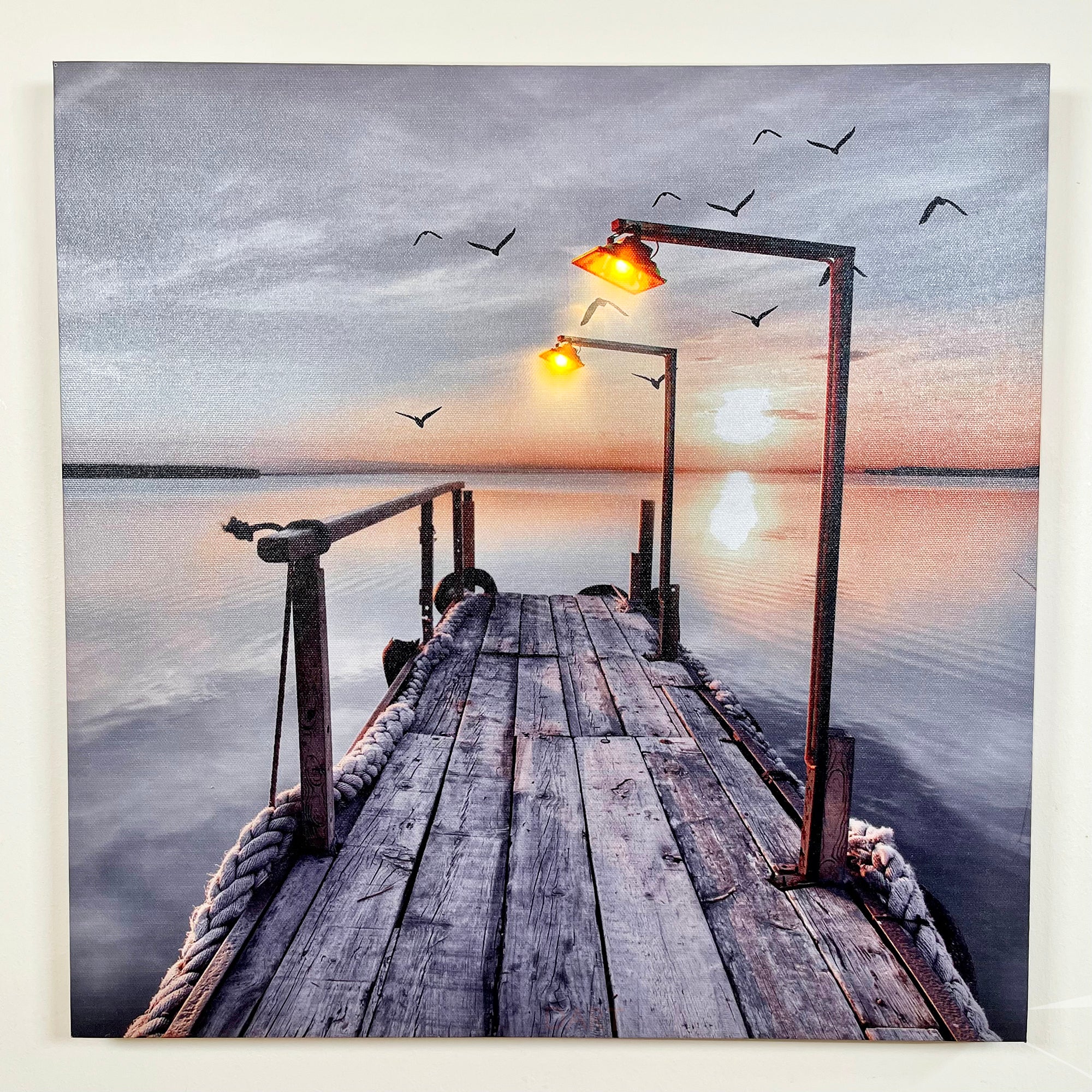 Seashore LED Jetty Canvas Wall Art